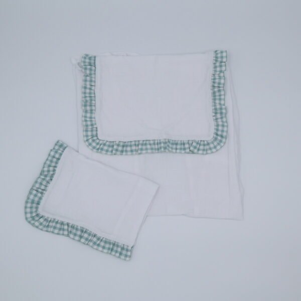 Sábana encimera y Salva Babas Vichy Verde