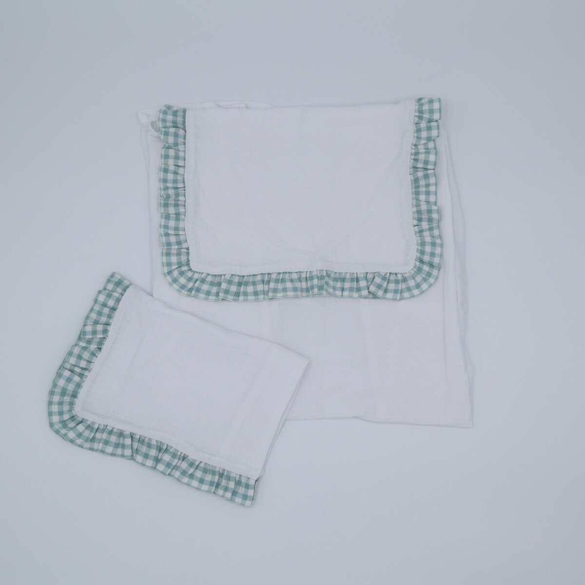 Sábana encimera y Salva Babas Vichy Verde